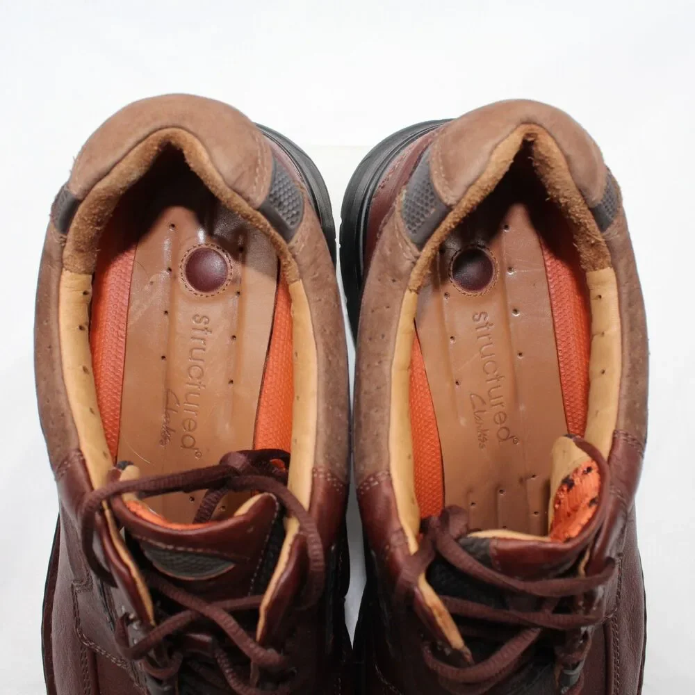 Clarks Unstructured Un Bend Men Sz 14 Casual Oxford Shoes Leather Comfort Brown